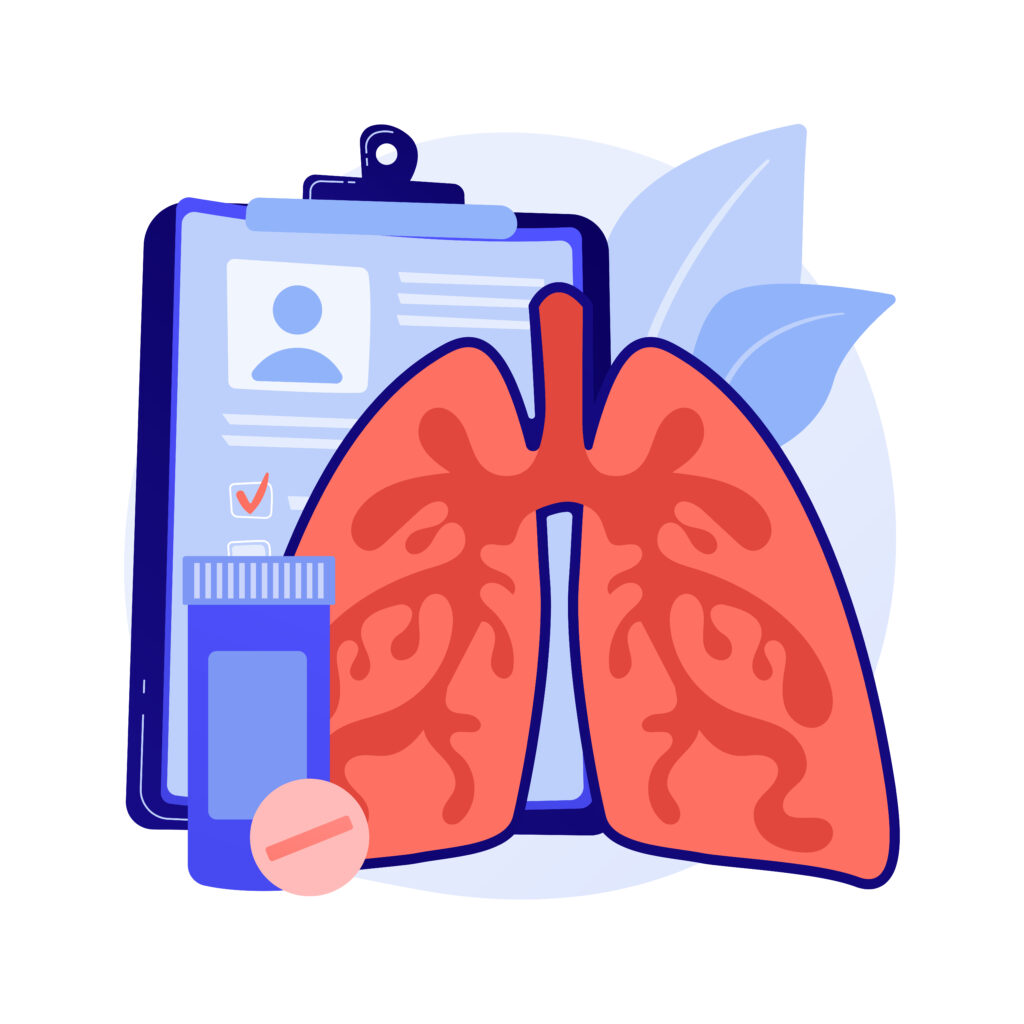 Chronisch obstruktive Lungenerkrankung abstraktes Konzept-Vektor-Illustration. Obstruktive Lungenerkrankung, chronische Bronchitis, Emphysem, COPD-Behandlung, Kurzatmigkeit abstrakte Metapher.