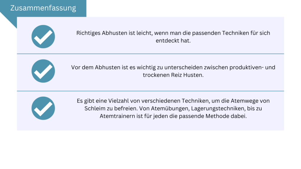 Zusammenfassung Richtig Abhusten